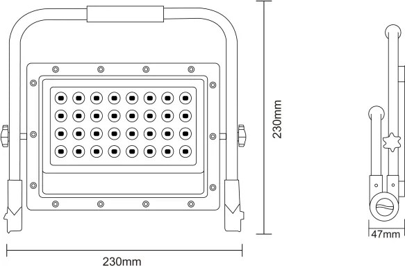 LED reflektor so stojanom LED/50W/230V 5000K IP65 oranžový