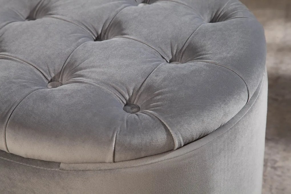 Dizajnová taburetka Rococo 50 cm strieborná