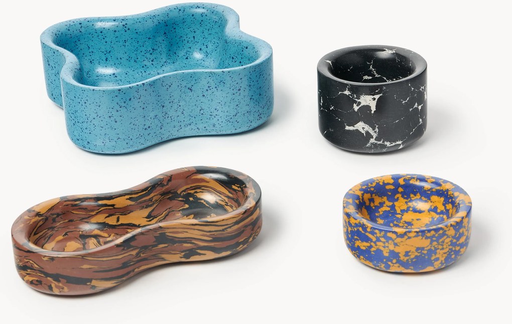 Dekoračné misky z technického mramoru Elara, 4 ks