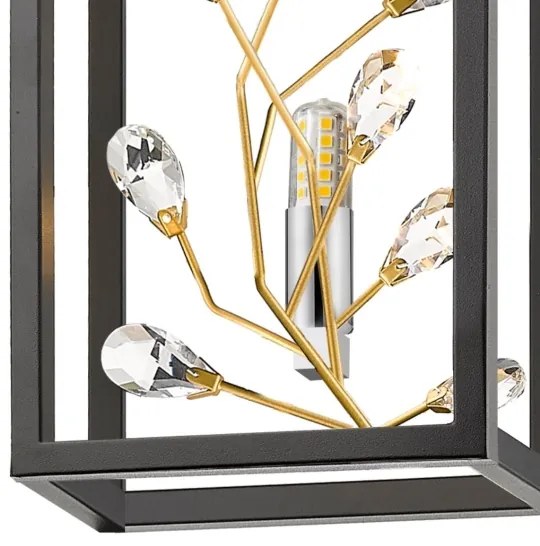 Zuma Line W0578-01A-B5TF - Nástenné svietidlo SPRING 1xG9/33W/230V čierna/zlatá