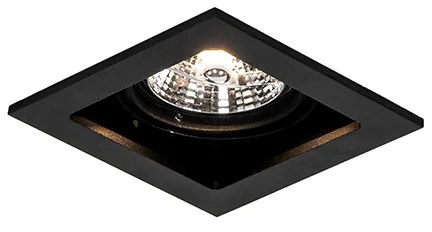 Sada 6 nastaviteľných štvorcových zabudovaných bodových svetiel čiernych - Artemis 70