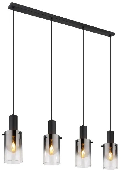 Globo 15907-4H - Luster na lanku FLORENTINA 4xE27/40W/230V čierna