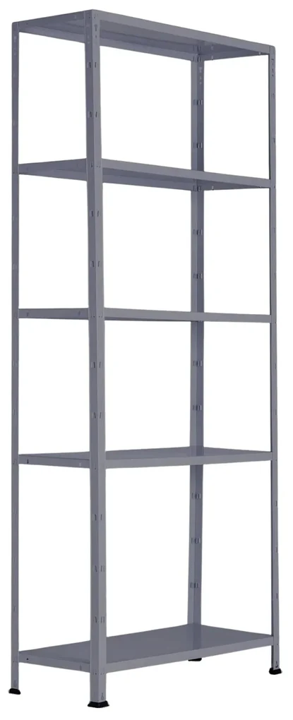 Policový regál 1+1 ZADARMO, 1760x750x300 mm, 5 políc, nosnosť police 75 kg, RAL 7031