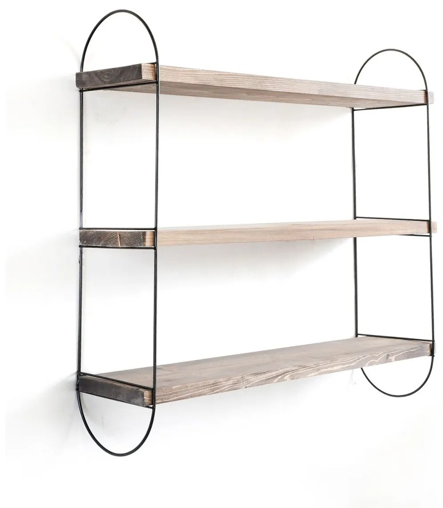 Nástenná polička Wro hnedá/čierna