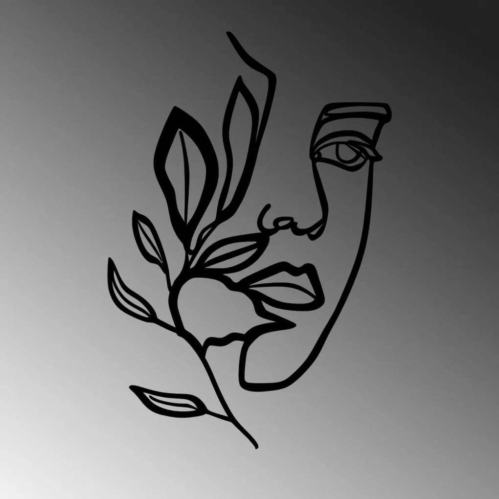 Nástenná dekorácia Ženská tvár čierna