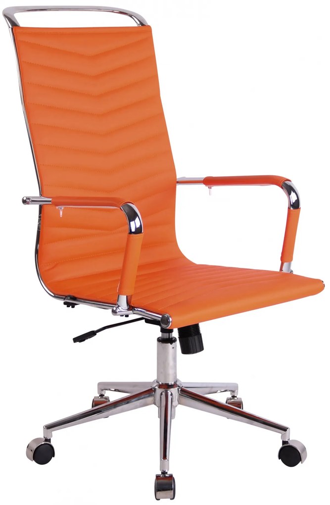 Design-Shop Kancelárska stolička Batley - koženka - Oranžová