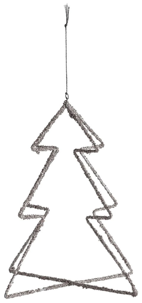 Tine K Home Vianočná dekorácia Christmas Tree Silver Glitter 18 cm