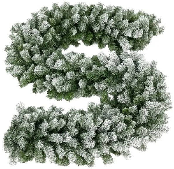 Ruhhy Vianočná girlanda zasnežená 2,7 m HQ Premium