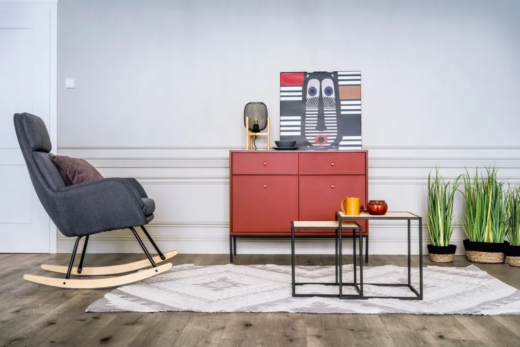 Hojdacie kreslo Lindberg, holubia šedá látka