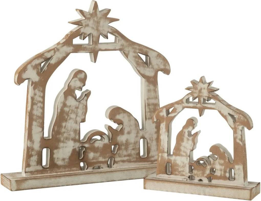 Prírodný Betlehem s patinou Nativity - 28*5*30 cm