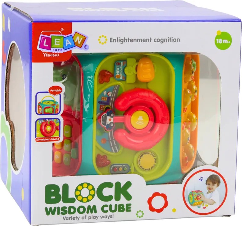 LEAN Toys Vzdelávacia interaktívna kocka Multifunkčná hračka 8v1
