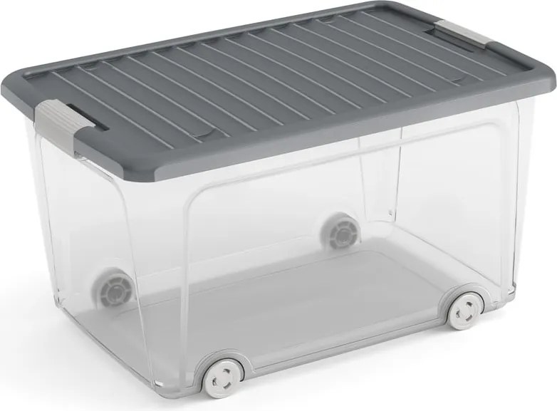 Plastový úložný box s vekom 56,5x39x31,5 cm W box L – KIS