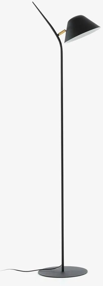 Čierna stojacia lampa s kovovým tienidlom (výška 152 cm) Aurelia – Kave Home