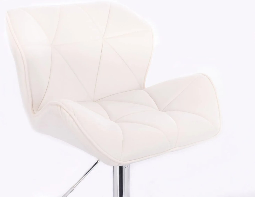LuxuryForm DESIGN Stolička MILANO VELUR na striebornom tanieri - biela