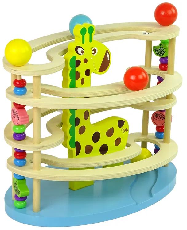 Lean Toys Drevená senzorická hračka - žirafa