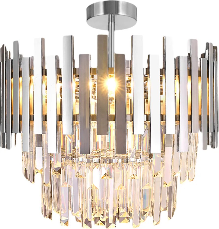 Luster Aspen I, 1x krištáľové/chrómové kovové tienidlo, (fi 45cm), ch