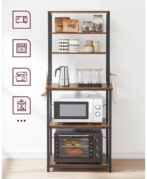 Policový regál MARGE hnedá/čierna