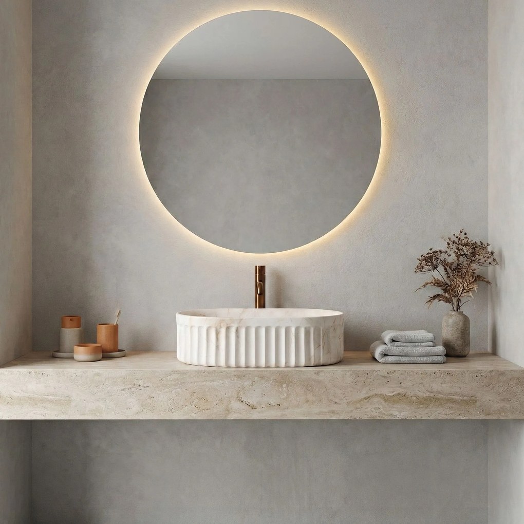 Rea Georgia, umývadlo na dosku 555×350×145 mm, béžová imitácia kameňa, REA-U3542