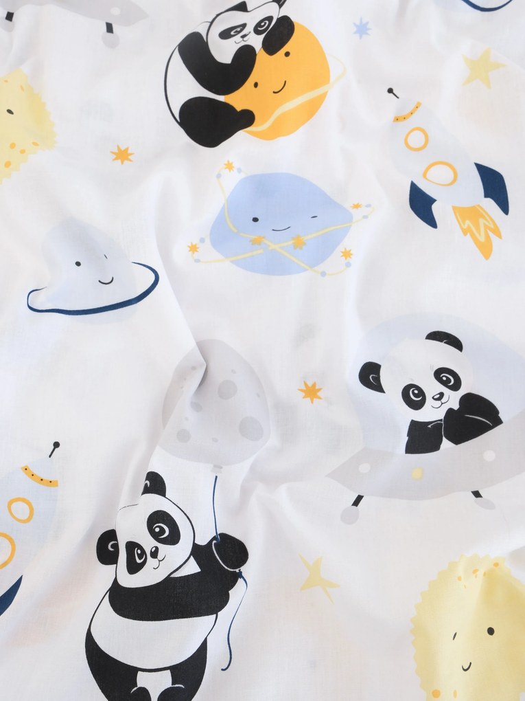 Bavlnené obliečky Renforcé do postieľky - Vesmírna panda 100 × 135 cm, 40 x 60 cm
