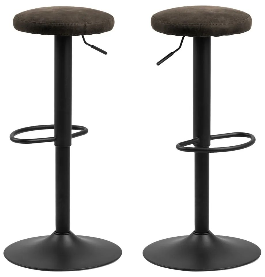 Sivá čalúnená barová stolička s nastaviteľnou výškou (výška sedadla 62 cm) Finch – Actona