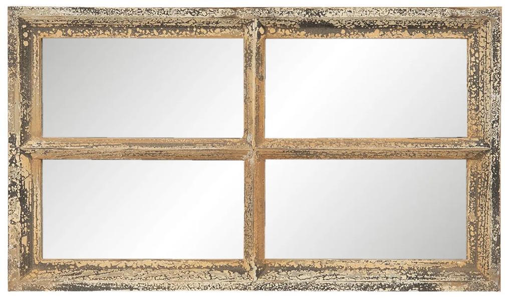 Nástenné zrkadlo v dizajne okná s patinou Trystan - 36 * 3 * 62 cm