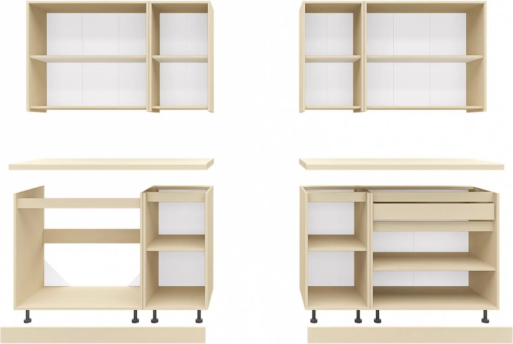 Kuchynská linka 240 MATEO, antracit-biela