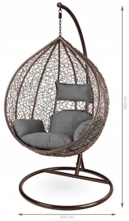 Hnedé závesné kreslo KOKON