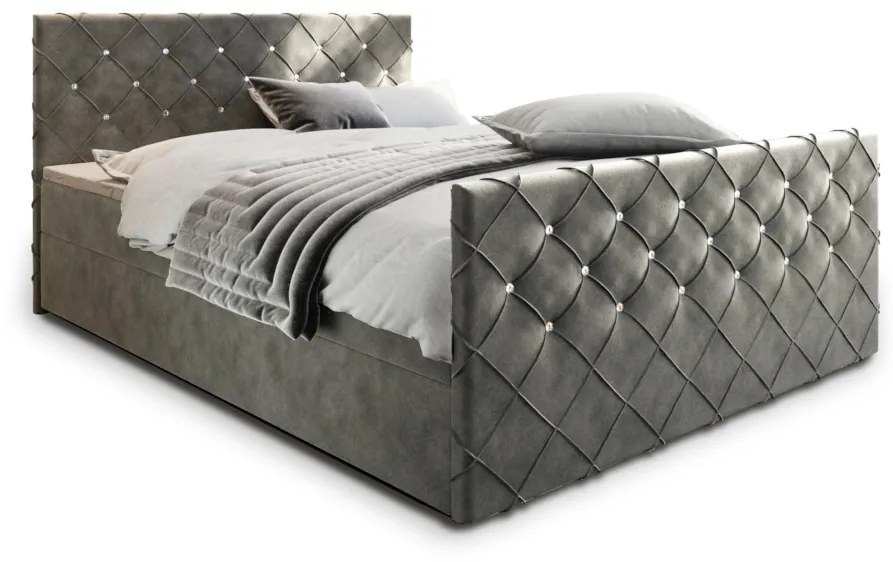 Čalúnená posteľ boxspring MANDI, 140x200, magic velvet 2217