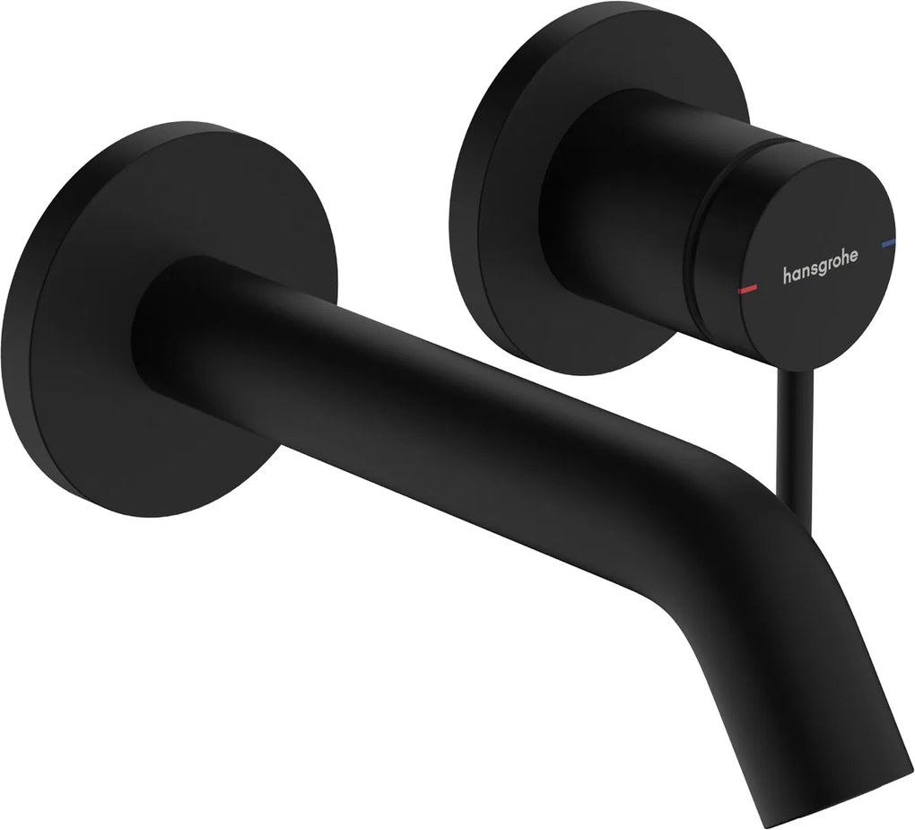 Hansgrohe Tecturis S, páková umývadlová batéria EcoSmart+ pod omietku s výtokom 165 mm, čierna matná, HAN-73350670