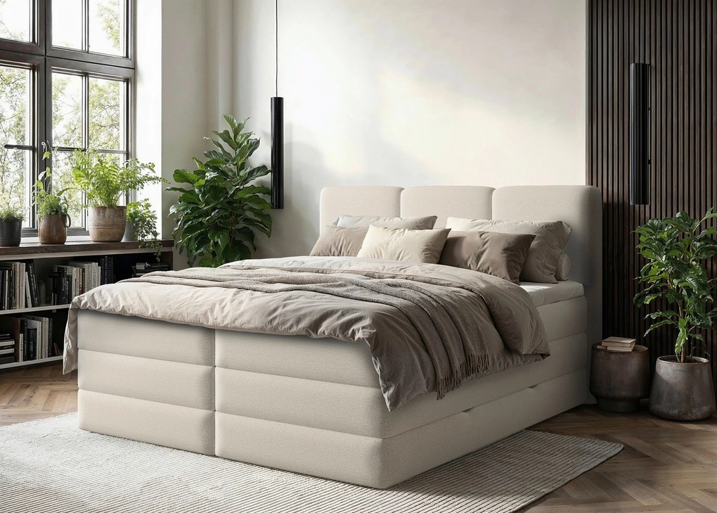 XXXLutz BOXSPRINGOVÁ POSTEĽ, 160/200 cm, krémová MID.YOU - Online Only spálne - 000298015408