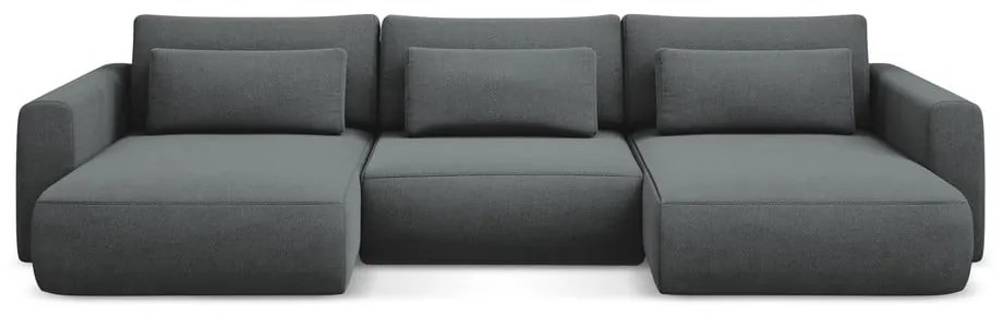 Tmavosivá rozkladacia/s úložným priestorom rohová pohovka (do tvaru "U") Kapua – Makamii