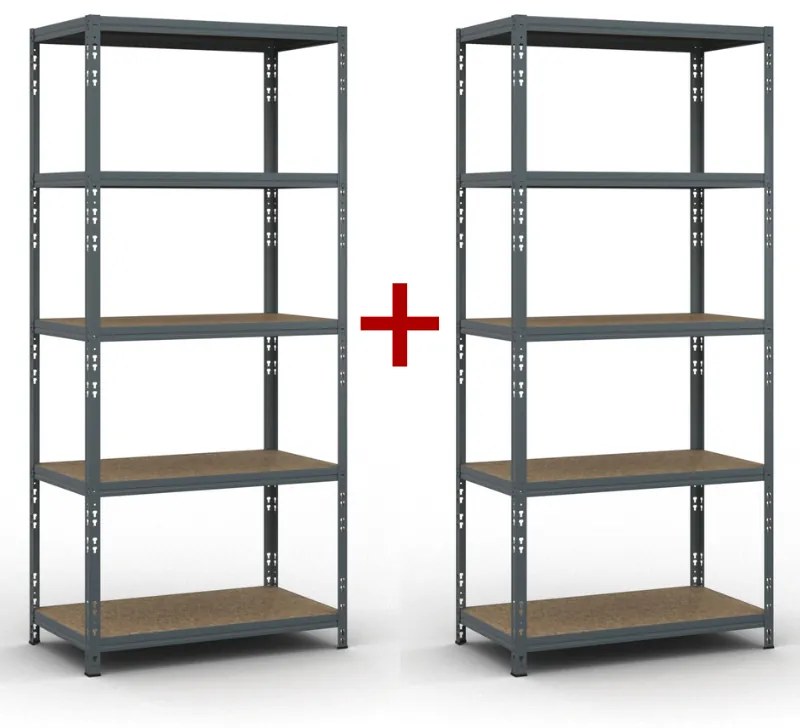 Policový regál 1+1 ZADARMO, 1954x900x500 mm, nosnosť 175kg