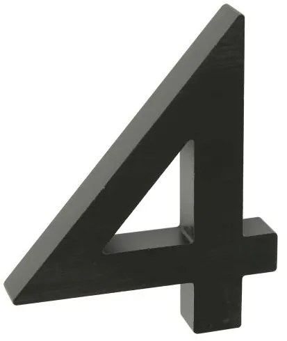 Domové číslo "4", RN.100LV, brúsené, čierna