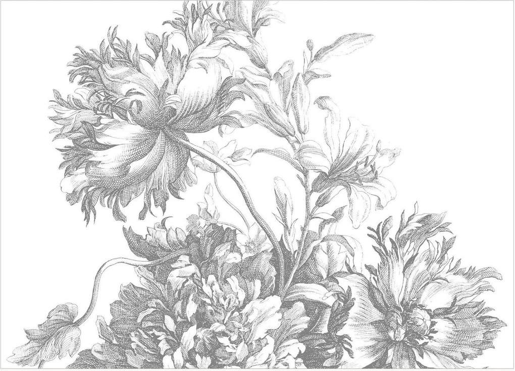 Vliesová tapeta Engraved Flowers