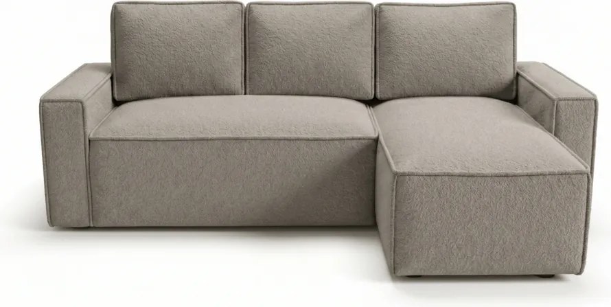 Rozkladacia obojstranná sedacia súprava do L SMART BOUCLE 232x143 cm, sivobéžová