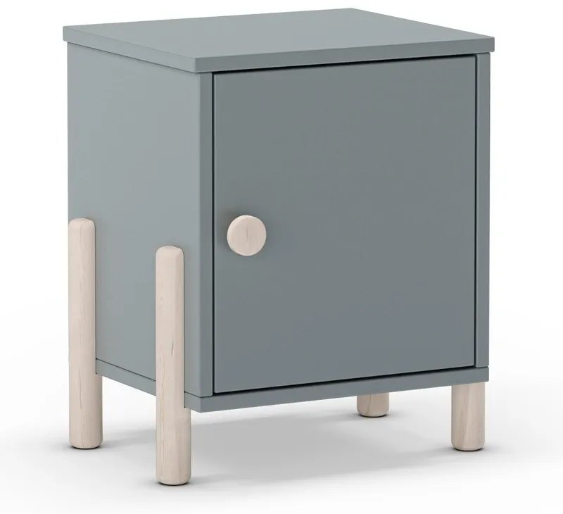 Detský nočný stolík sivozelený z borovicového dreva Enola – Marckeric