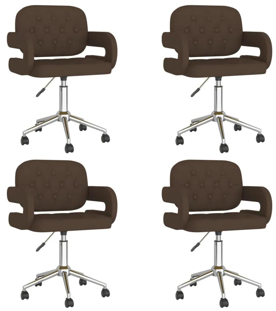Otočné jedálenské stoličky 4 ks hnedé umelá koža 3089229