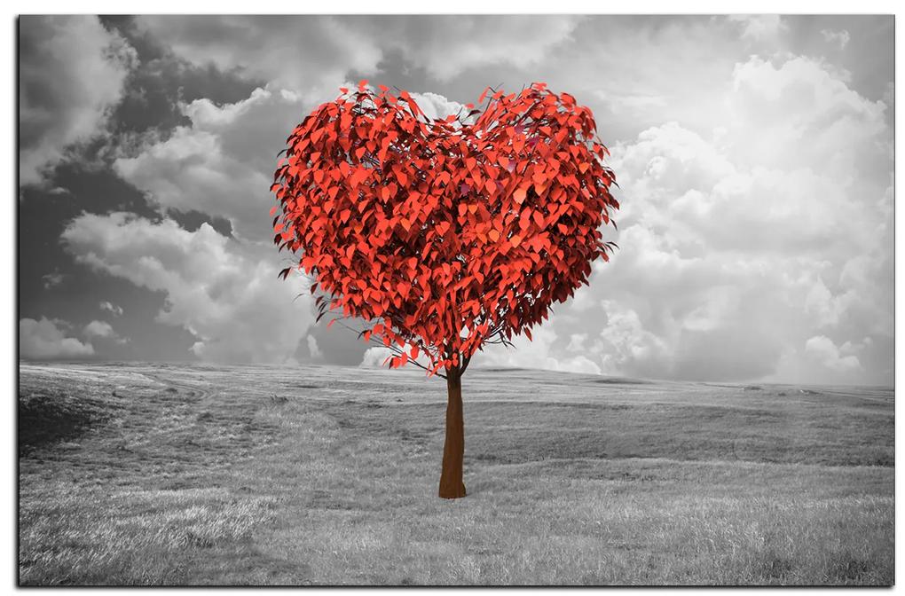 Obraz na plátne - Srdce v tvare stromu 1106A (60x40 cm)