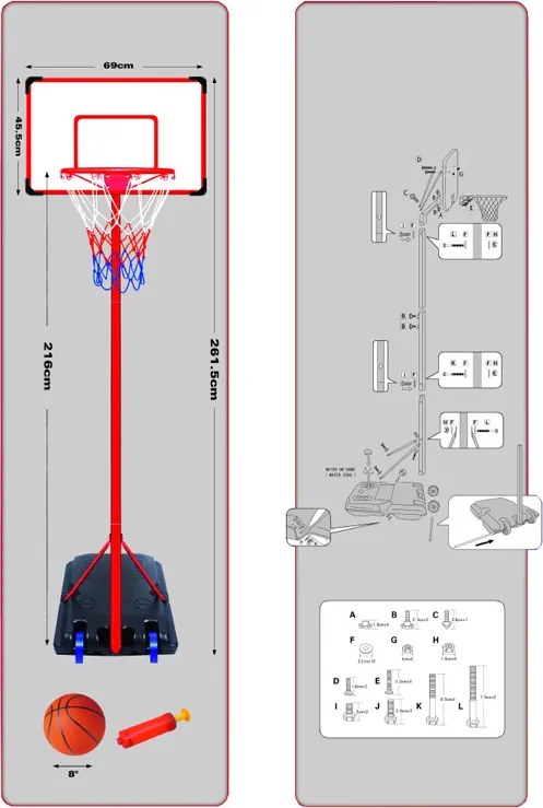 JOKOMISIADA Tabuľa na basketbalový kôš + lopta s pumpou SP0701