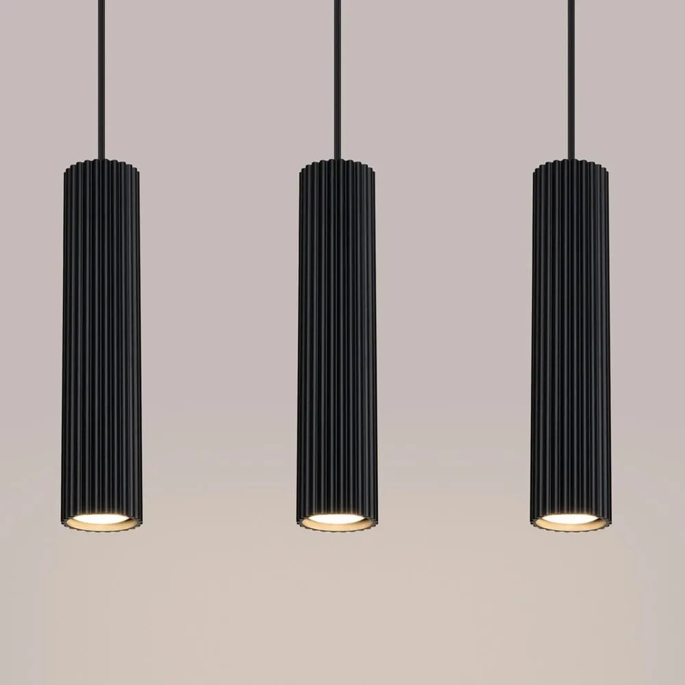 Čierne závesné svietidlo Gleam – Sollux