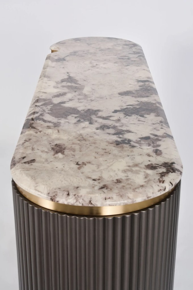 Komoda Stilig ST917 158 cm grafit/zlatá/mramor