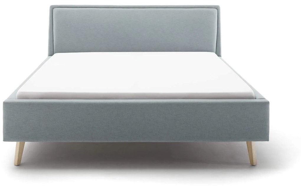 Čalúnená posteľ deria 160 x 200 cm svetlomodrá MUZZA