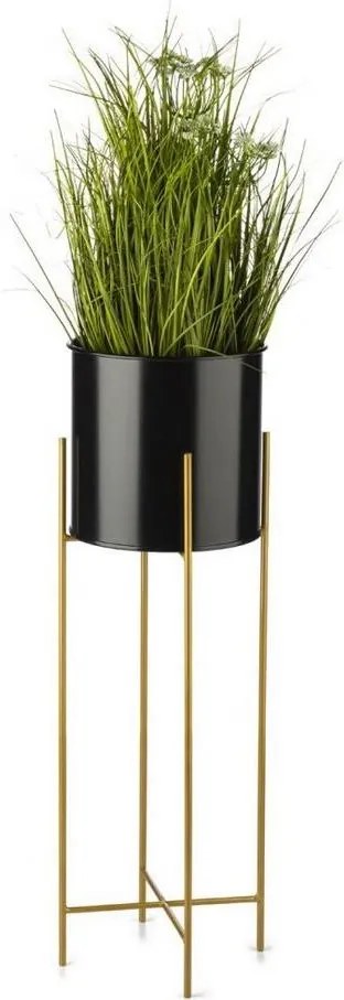 Stojan na kvety 75x17 cm čierna/zlatá