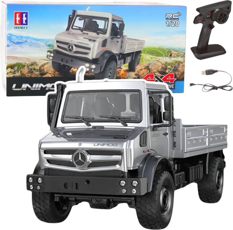 Double E Terénne vozidlo Mercedes Unimog RC na diaľkové ovládanie 4x4 1:20