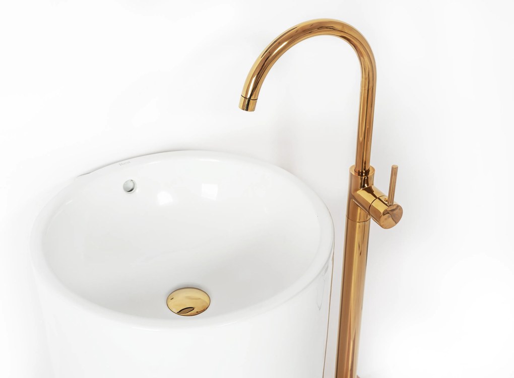 Podlahová umývadlová batéria MAXMAX Rea ORTIS - zlatá