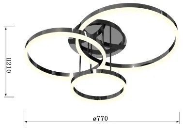 Wofi 9049-405 - LED Stmievateľný prisadený luster PERPIGNAN LED/51W/230V