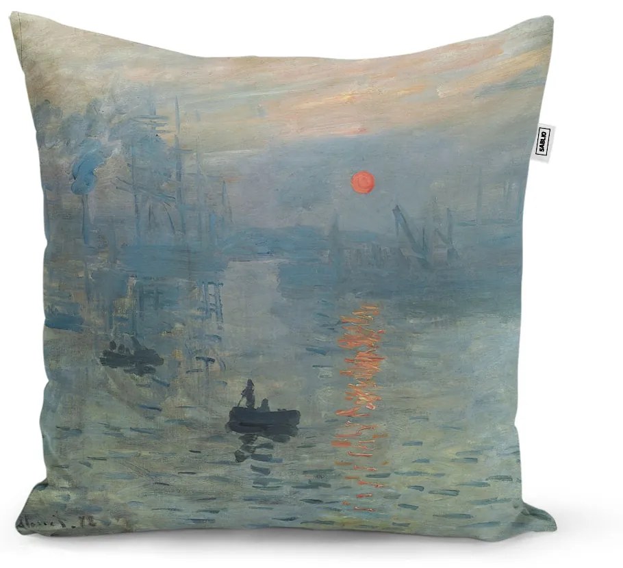 Sablio Vankúš Impresia, východ slnka - Claude Monet - 40x40 cm