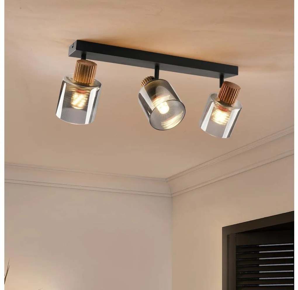 Brilagi - Bodové svietidlo HYGGE 3xE14/15W/230V čierna/dymová