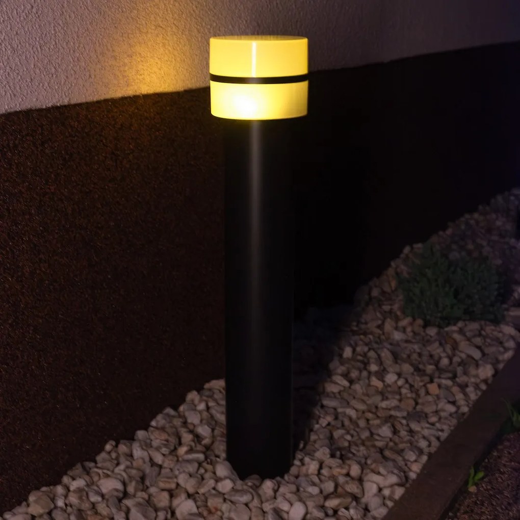 Exteriérové svietidlo Mia, 1x plastové/čierne kovové tienidlo, (50 cm)