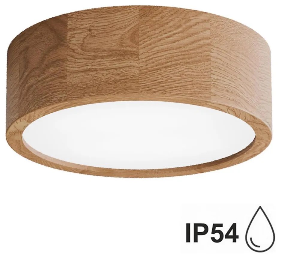 Kúpeľňové stropné svietidlo CLEO 2xE27/24W/230V IP54 pr. 27,5 cm dub